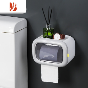 三维工匠卫生纸盒卫生间纸巾卷纸抽纸厕纸置物架壁挂式免打孔防水厕所挂架 北欧灰[滚轮带动,不卡纸不断纸]