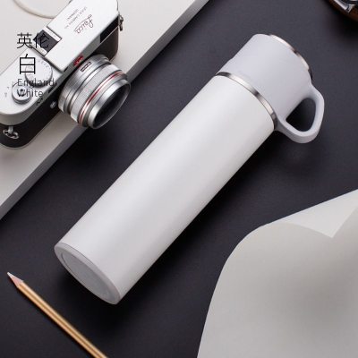 家柏饰(CORATED)保温杯男士女16不锈钢大容量学生户外泡茶杯便携水杯子英伦白