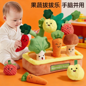 婴儿毛绒玩具水果蔬菜玩偶过家家拔萝卜宝宝可啃咬抓握训练1663