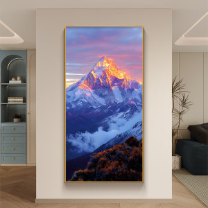 维诺亚金山画靠山图高端进门玄关装饰画入户门正对墙挂画山画靠山画
