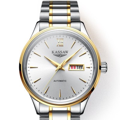 卡梭(KASSAW)手表男士自动机械表男表防水钢带时尚日历商务男士手表 K883