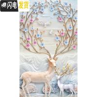 三维工匠钻石画2020年新款满钻客厅麋鹿水晶点贴砖diy十字绣 满钻全贴[90*148厘米]多加30钻量、送工具包2套
