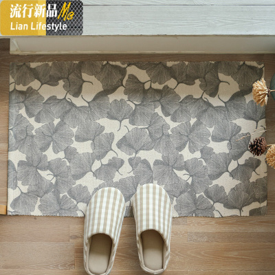 手工印花地垫脚垫 编织棉麻小脚垫子可机洗 卫生间厨房进吸水毯 三维工匠地毯