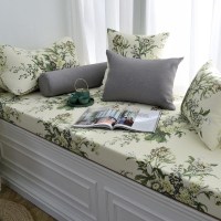 家柏饰(CORATED)高密度海绵飘窗垫窗台垫定做沙发垫北欧阳台垫榻榻米可机卡座 花1号色 18cm飘窗垫