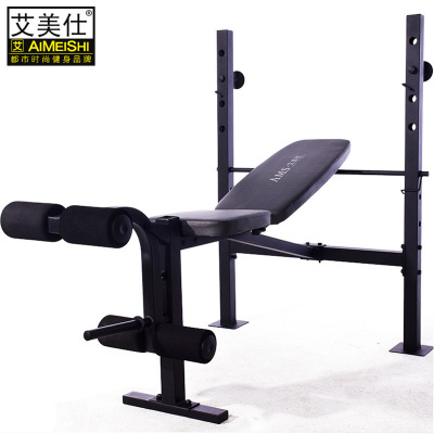  艾美仕(AIMEISHI)多功能举重床杠铃床套装家用健身器材深蹲架 卧推架举重床+95kg+1.8杠杆