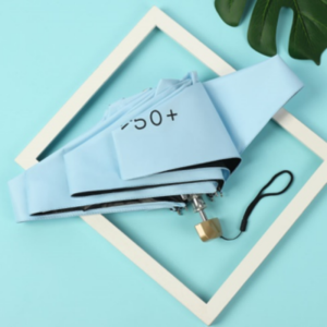 梦惜 手动扁五折钢骨玻纤 加厚黑胶布 晴雨两用伞 YF-W2021001/把