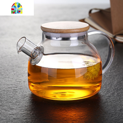 防爆大容量可高温玻璃凉水套装家用大号耐热创意凉白开水杯 FENGHOU 1000毫升凉水壶不锈钢壶盖