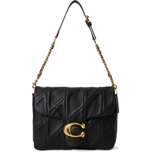 COACH女款钻石绗缝单肩包简约时尚可拆卸肩带轻便出行伴侣 Black