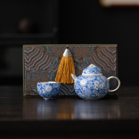苏氏陶瓷(SUSHI CERAMICS)鎏银百花茶壶小套装非遗大师郑文强作品功夫茶具
