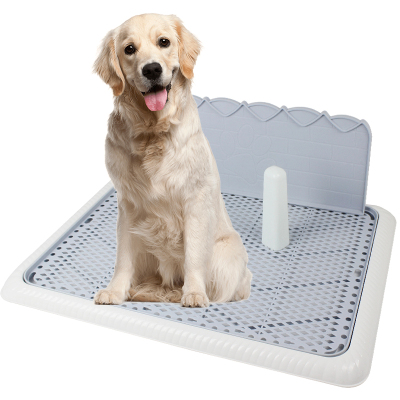 憨憨宠狗狗厕所带挡板公狗墙面厕所带立柱狗狗用品狗厕所泰迪金毛尿盆便盆白色大号