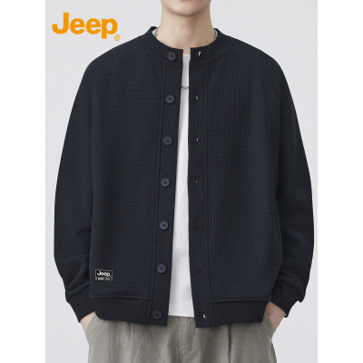Jeep吉普华夫格开衫卫衣男士高级感2025年秋季美式休闲宽松外套男