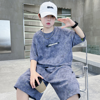 男童套装夏季2026新款儿童夏装衣服中大童短袖两件套痞帅运动薄款