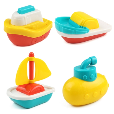宝宝洗澡玩具_婴幼儿童戏水漂浮智扣小船男孩女孩水上船套装认知玩具
