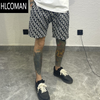 HLCOMAN2025夏季新款潮流百搭休闲短裤满印痞帅五分裤透气时尚沙滩裤男士
