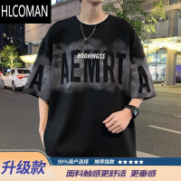 HLCOMAN美式高街短袖T恤男夏季新款假潮流ins休闲宽松大码半袖体恤衫