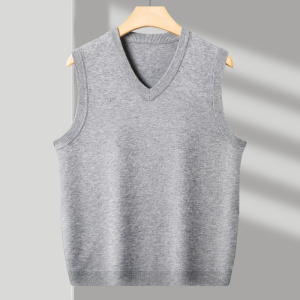 羊毛衫背心男士毛衣秋冬季新款V领套头打底羊毛衫男