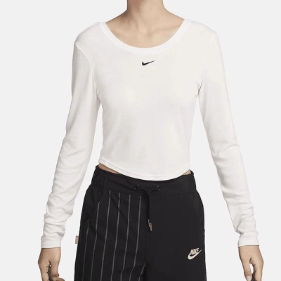 NIKE耐克长袖T恤运动休闲舒适透气针织女装FN3662-133 D