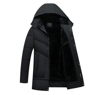 NEWLAKE中老年棉衣男爸爸冬季外套加绒加厚毛领中长款保暖老年人棉服老人棉衣