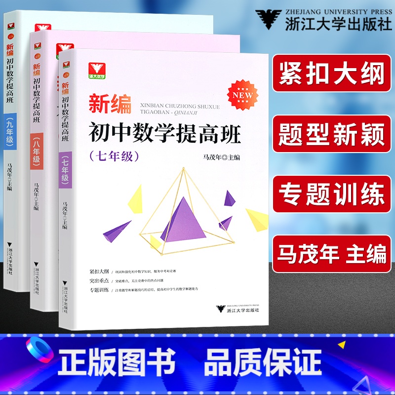 初中数学提高班七八九年级(3本) [正版]浙大优学新编初中数学提高班七八九年级马茂年主编 初中数学知识大全基础知识789