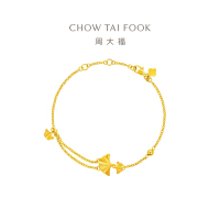 周大福 流苏银杏手链 足金黄金手链(工费:360计价)EOF1213七夕礼物
