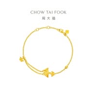周大福 流苏银杏手链 足金黄金手链(工费:360计价)EOF1213七夕礼物