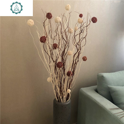 龙柳曲柳干枝天然树枝装饰客厅落地玄关大花瓶高枝装饰花干花封后套装三含瓶干树枝