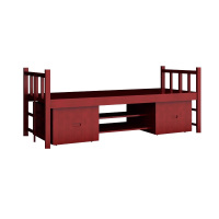 DXBG上下铺双层床实木营具宿舍单人床实木单层床[带床下柜]