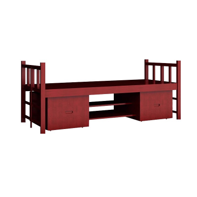 DXBG上下铺双层床实木营具宿舍单人床实木单层床[带床下柜]