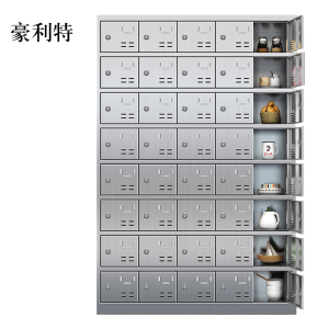 豪利特201不锈钢食堂带锁餐具柜40门碗柜钥匙锁1800*1200*300