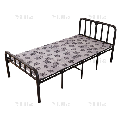 翌嘉 YJ4052514钢木床简易折叠床单人床四折折叠午休床铁架床 1米银彩