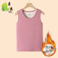 大码内衣保暖背心冬季女士加厚无痕加绒毛绒贴片打底坎肩上衣马甲