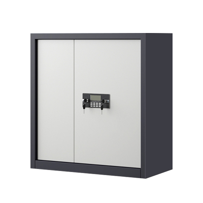 铭威盾指纹电子保密柜钢制密码文件柜档案柜矮柜保密资料柜办公柜单节灰白:电子锁