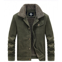 JEEP SPIRIT吉普中老年款秋冬季加绒加厚男士休闲灯芯绒棉衣