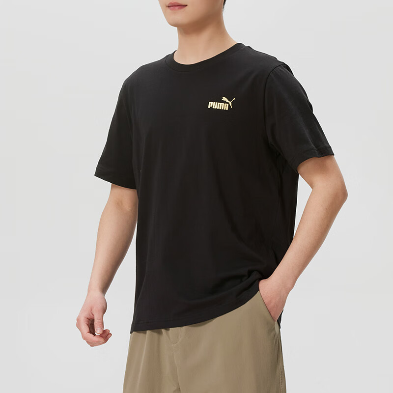 彪马(PUMA)男装新款运动短袖上衣跑步透气休闲宽松圆领T恤694448-01 ZP