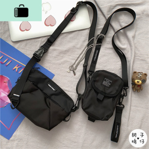 ins港风复古工装潮搭机能斜挎小包日系原宿暗黑风男女中性单肩包NEW LAKE女斜挎包