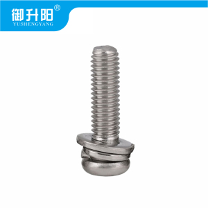 御升阳 304不锈钢十字槽半圆头三组合螺丝 M5X16 4.8级强度 每个