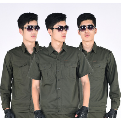 夏季工作服上衣男士薄款透气衬衣宽松耐磨电焊工装汽修劳保服