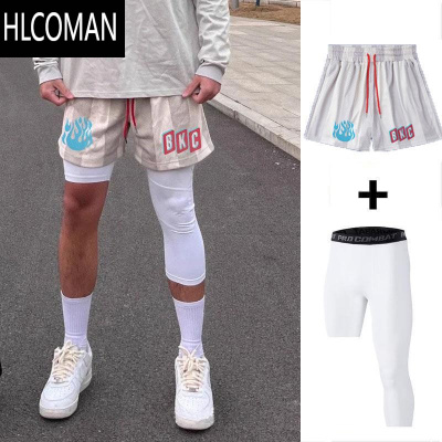 HLCOMAN美式潮流复古运动短裤男高街宽松休闲四分训练速干透气篮球裤夏季