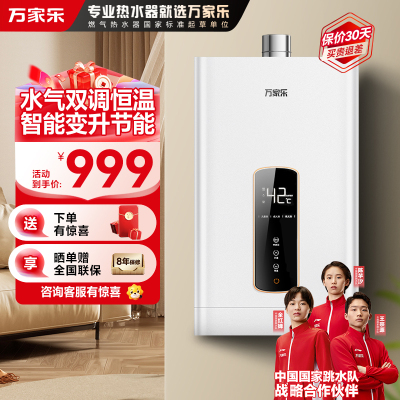 万家乐 16升恒温节能智能变升燃气热水器燃热 一键智能浴高温防烫锁断电记忆 天然气JSQ30-16DP2(F)