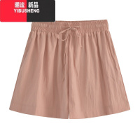 YIBUSHENG2024新款慵懒随意遛弯松紧抽绳高腰多色短裤季宽松百搭休闲裤女