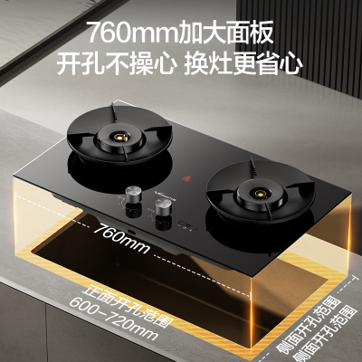 万和[蓝莲花B9DS]5.2kW液化气猛火70%热效率双边定时嵌入式家用煤气双炉具双灶台灶具燃气灶全新一代猛火灶液化气