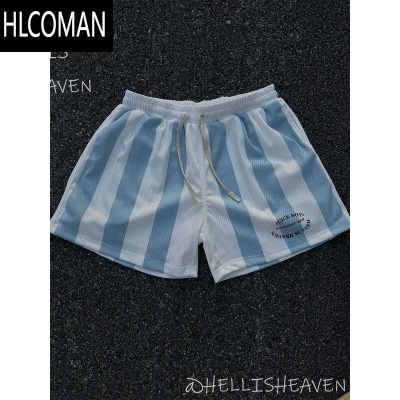 HLCOMANhell is heaven 夏季新款定制条纹短裤男美式休闲运动网眼四分裤