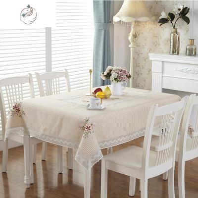 布艺家用棉麻手工绣花餐桌布茶几台布桌布椅套椅垫田园布艺盖巾舒适主义