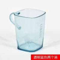 创意家用刷牙杯漱口杯儿童宝宝可爱洗漱杯卫生间塑料透明牙刷杯女 三维工匠 蓝色四个装