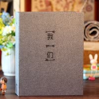 相册diy手工粘贴式影集创意本情侣纪念册车票收藏册情人节 三维工匠 棉麻DIY[我们] 相册+礼包+18款机关