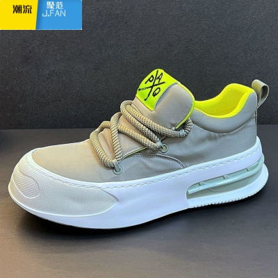 聚范男鞋子2024夏季新款透气布鞋厚底增高小白鞋低帮潮流休闲鞋松糕鞋