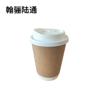 翰骊陆通 一次性咖啡杯奶茶杯纸杯(含杯盖)280ml 个