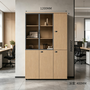 易企采 玻璃门三门书柜 文件柜 40*120*200cm 单位 : 台 质保 : 3个月
