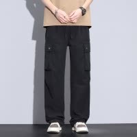 春季新款休闲裤男士男高档卡其色户外工装裤男宽松立体口袋速干裤