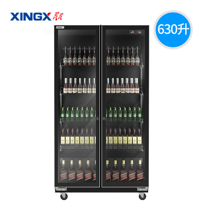 星星(XINGX)IVGC-2D-6019WA风冷630升双门展示柜饮料啤酒水果冷藏冰柜 商用便利店超市保鲜立式陈列柜